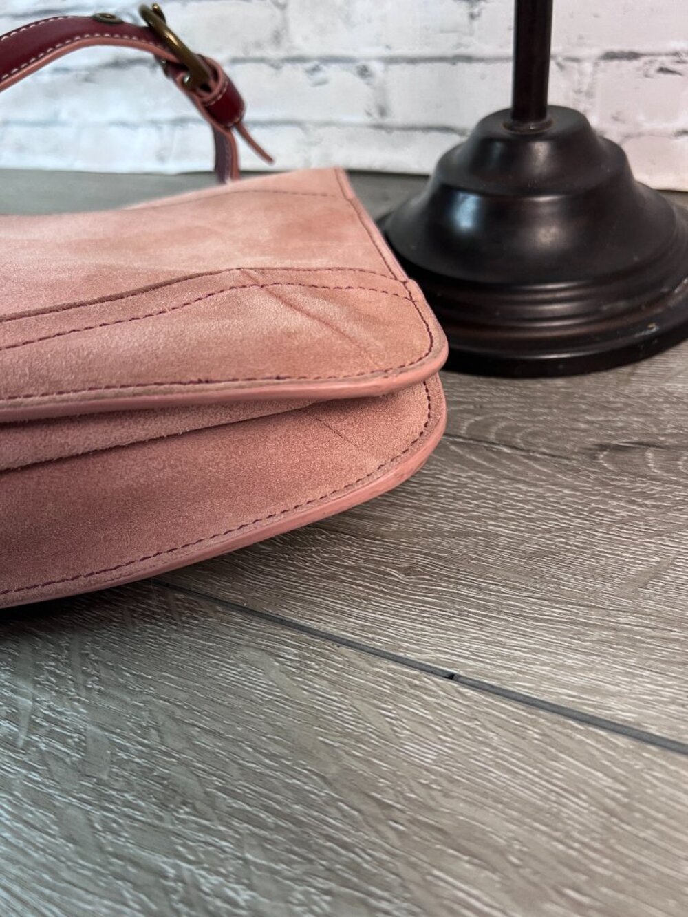 rare Coach 9664 Soho Shoulder Flap Pink Suede Leather Bag Vintage Y2K - Picture 5 of 9